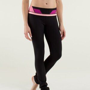 Lululemon Skinny Groove Pant Full-On Luon Blk/Quilt Sz 2 NWT MSRP $98